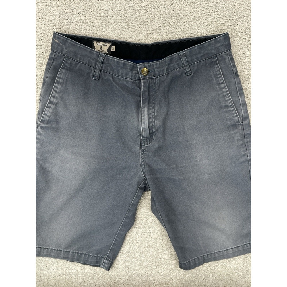 Volcom Shorts Mens 32 Chino Walkshorts Faded Blue Sun Faded Skate Surf EUC